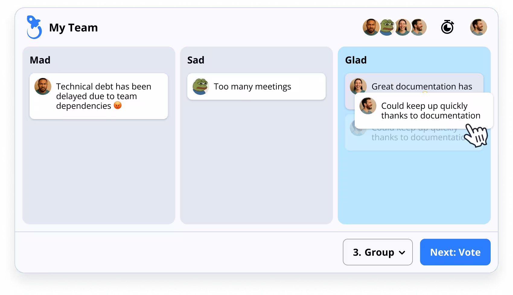 Group similar ideas together